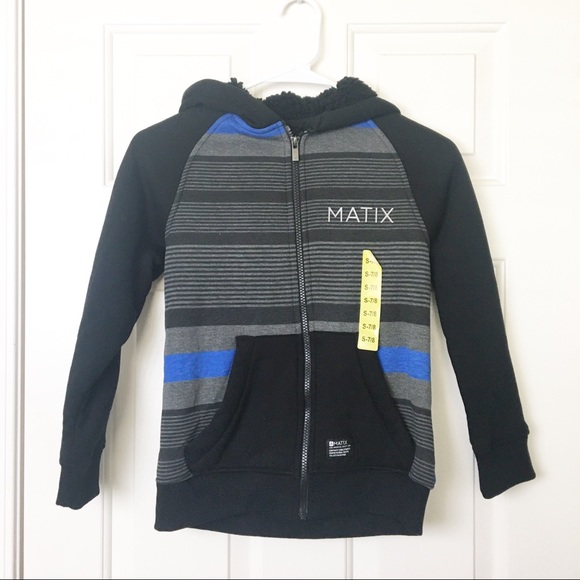 NWT 7-8 Matix Boys Zip Up Hoodie SZ S